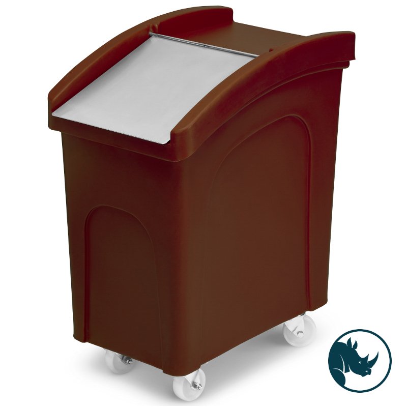 Ingredient dispensing truck - 90 ltr, stainless steel dispensing lid, brown