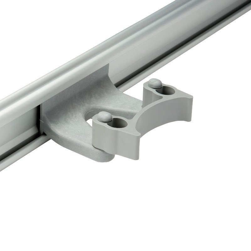 Holder - For Wall Rail, Band Type 22/32 ∅mm, Grey