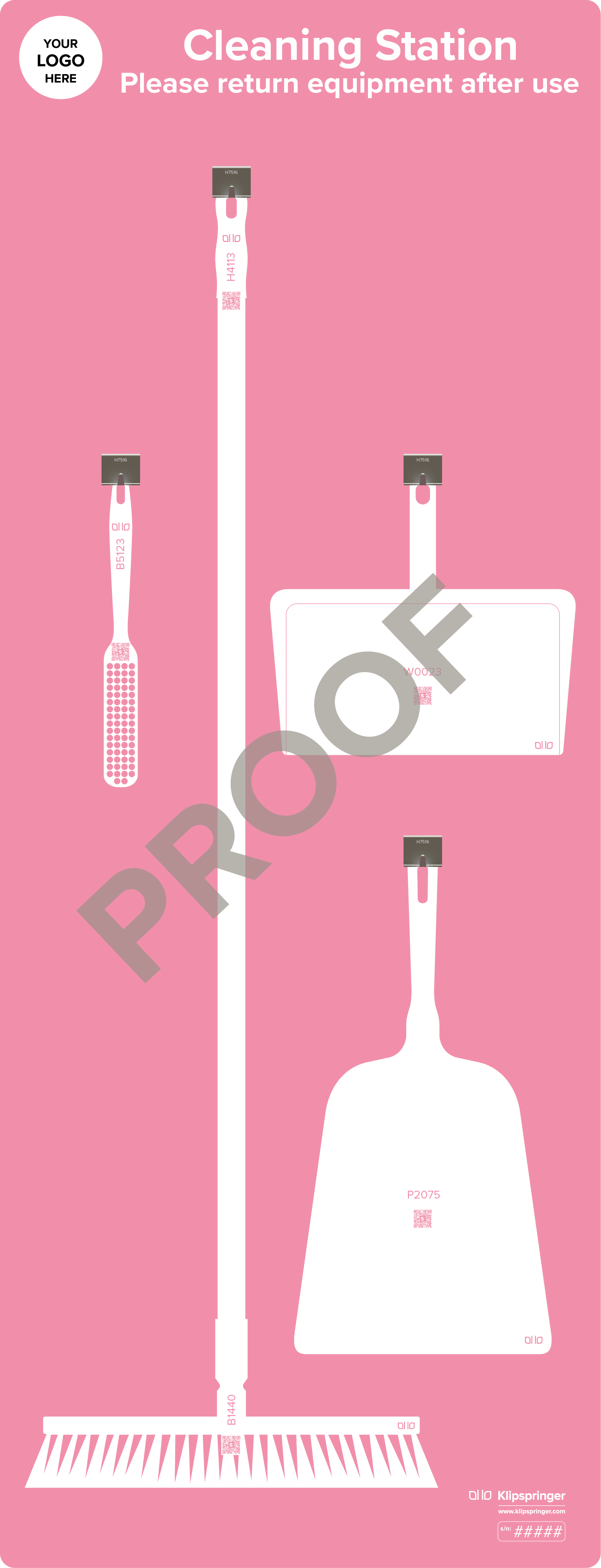 Floor Cleaning Station with Hand Shovel - Pink