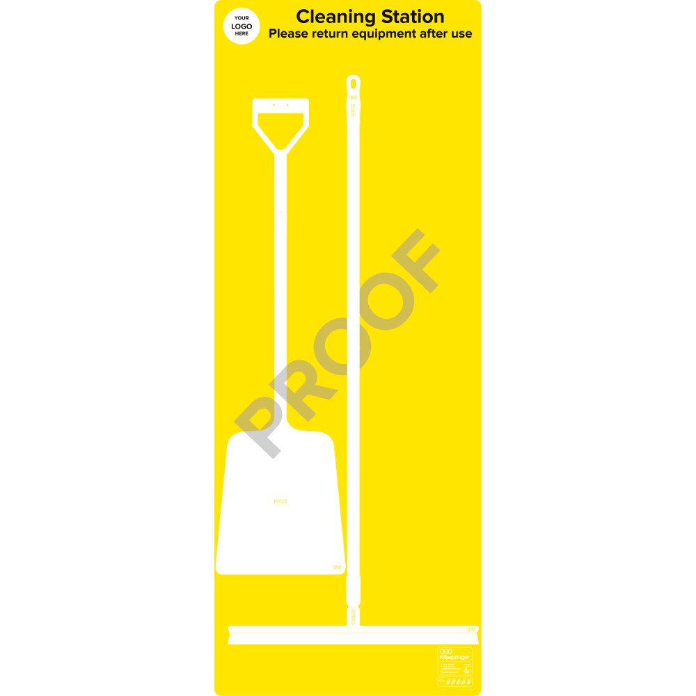 Cleaning Station with Shovel and Squeegee (with utensils) - Yellow