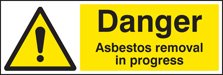 Danger asbestos removal in progress