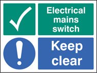 Electrical mains switch keep clear