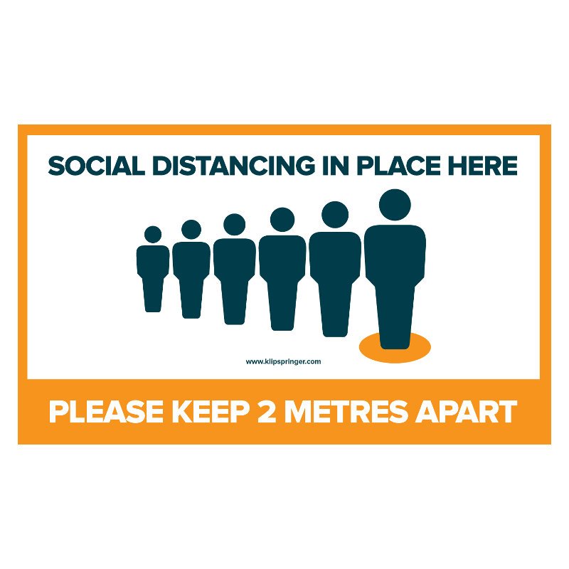 "Social Distancing In Place Here, 2 Metres" Floor Vinyl - Rectangular