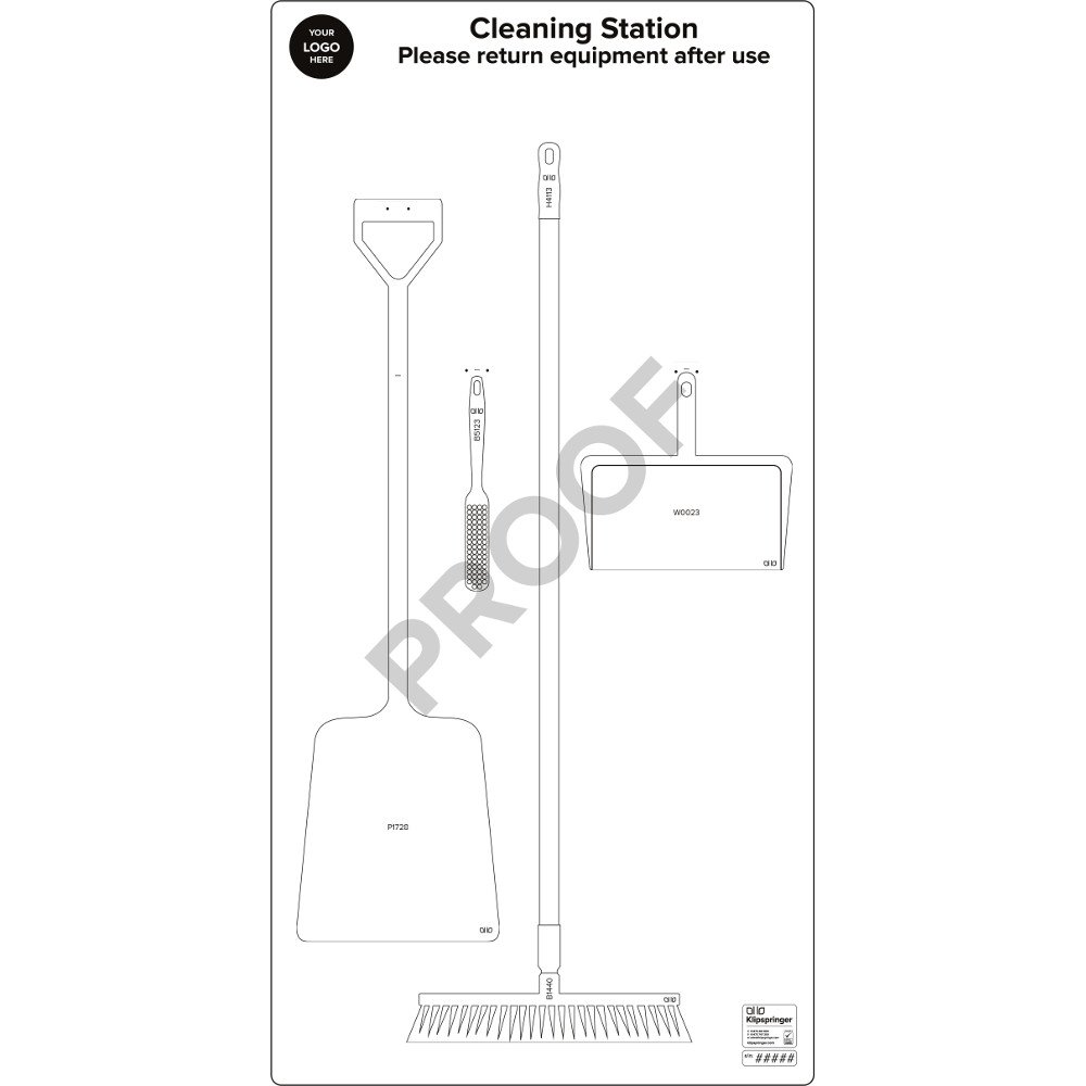 Floor Cleaning Station (with utensils) - White