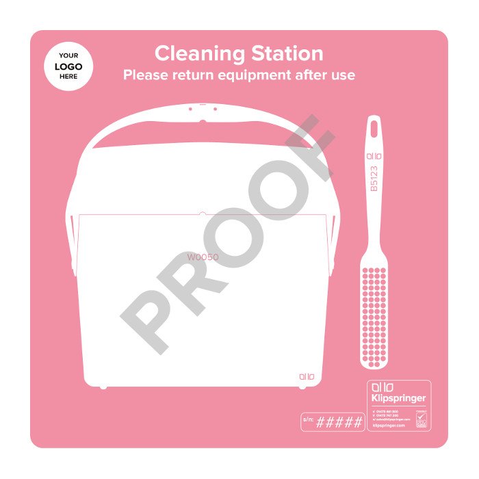 Cleaning Station with Lobby Pan and Brush- Pink