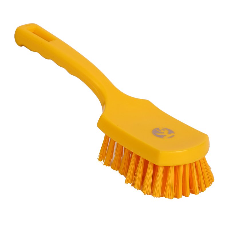 Churn brush - resin set, medium/stiff PBT bristle, 275mm, yellow