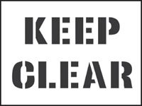 Stencil kit 600x400mm - Keep Clear