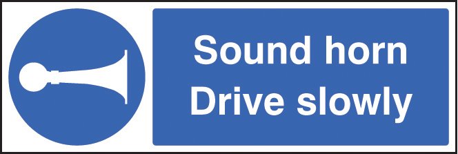 Sound horn drive slowly