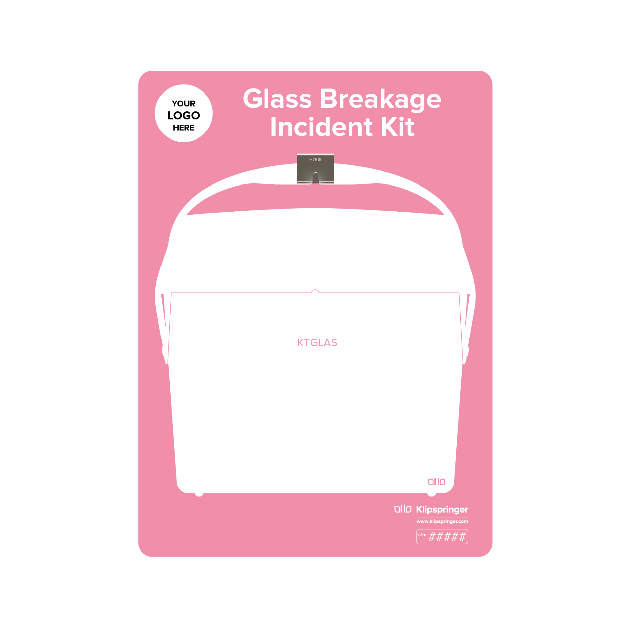 Glass Breakage Spillage Kit Shadow Board, Pink