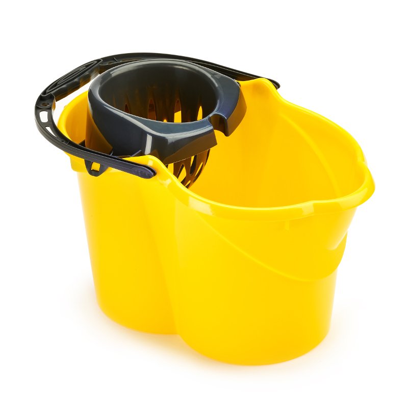 Standard Socket Mop Bucket and Sieve - 15 ltr, Yellow