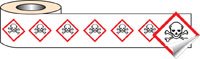 250 S/A labels 100x100mm GHS Label - Toxic