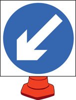 Keep left cone sign 750mm