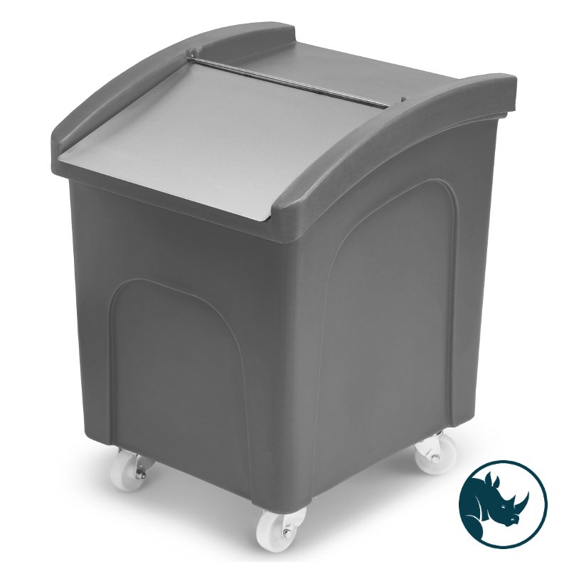Ingredient dispensing truck - 140 ltr, stainless steel dispensing lid, grey