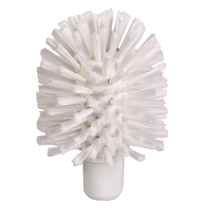 Tube Brush (for threaded handle) - Medium/Stiff PBT Bristle, 105mmØ, White