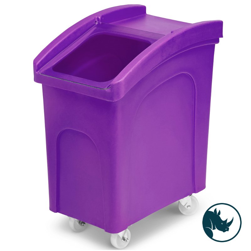 Ingredient dispensing truck - 90 ltr, clear polycarbonate dispensing lid, purple