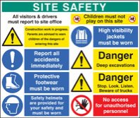 Site safety board 1200x1000mm 3mm pvc