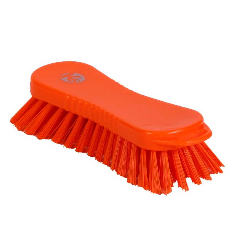 Hand scrub - resin set, stiff PBT bristle, 210mm, orange