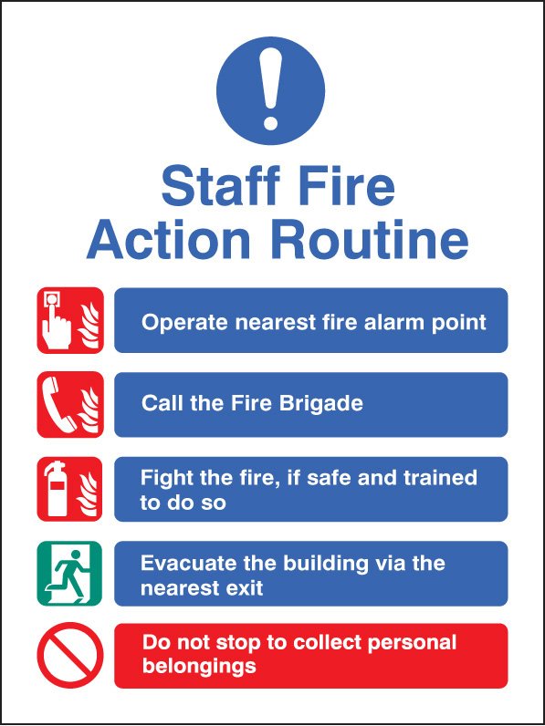 Staff fire action routine   Size: E (200x150mm)