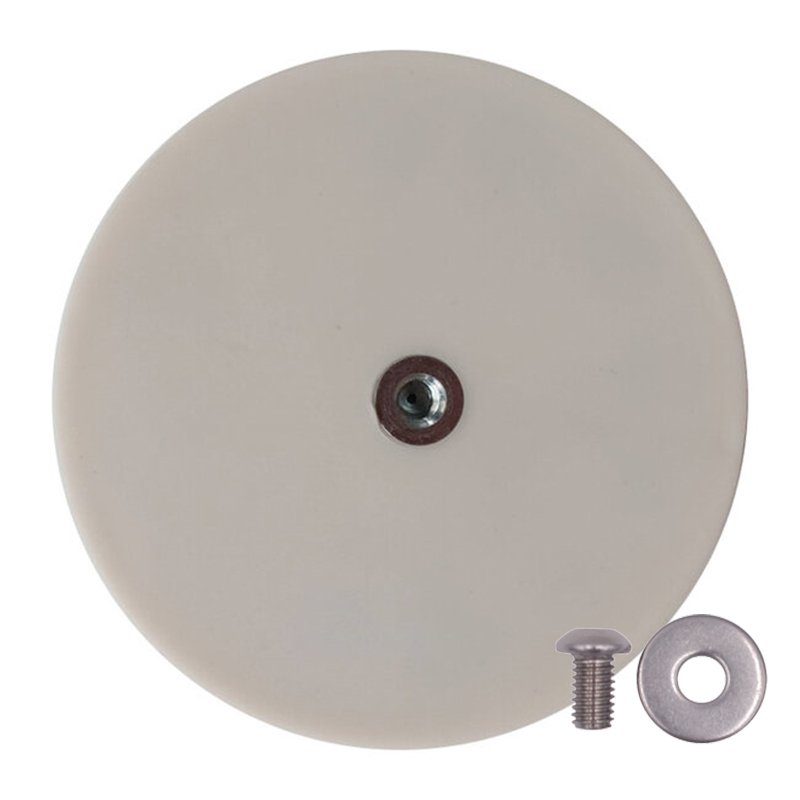 Hygienic Factory Magnet - 88mm, White, with Bolt and Washer, 42kg breakaway strength, encapsulated design