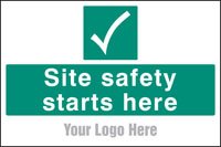 Site safety starts here, site saver sign 600x400mm