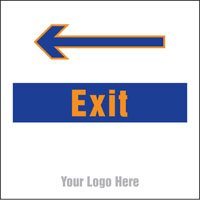 Exit, arrow left site saver sign 400x400mm