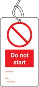 Do not start off double sided safety tags (pack of 10)