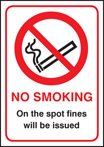 No smoking on the spot fines will be issued