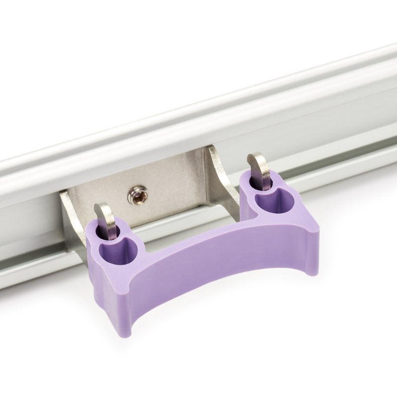 Stainless Steel Holder - For Wall Rail, Band Type 28/38 mm∅, Purple