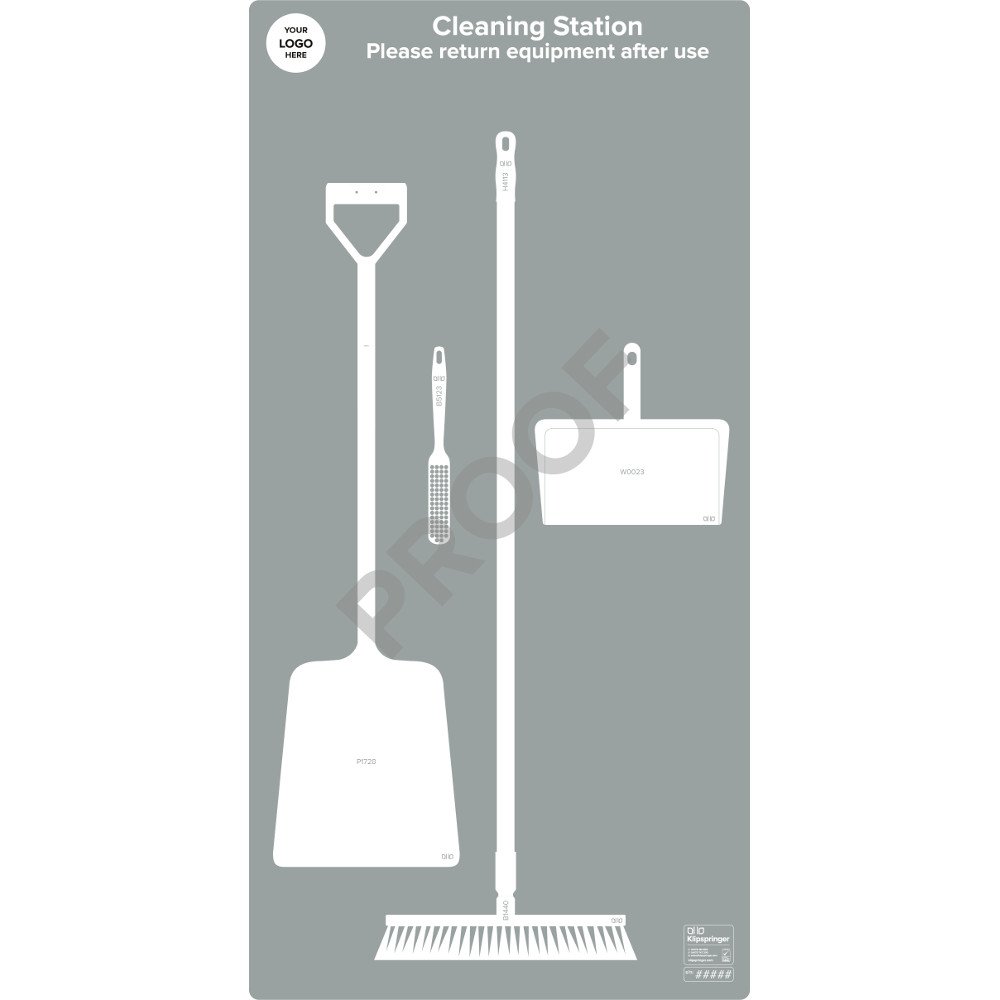Floor Cleaning Station (with utensils) - Grey