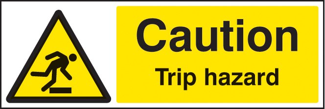 Caution trip hazard   Size: G (300x100mm)