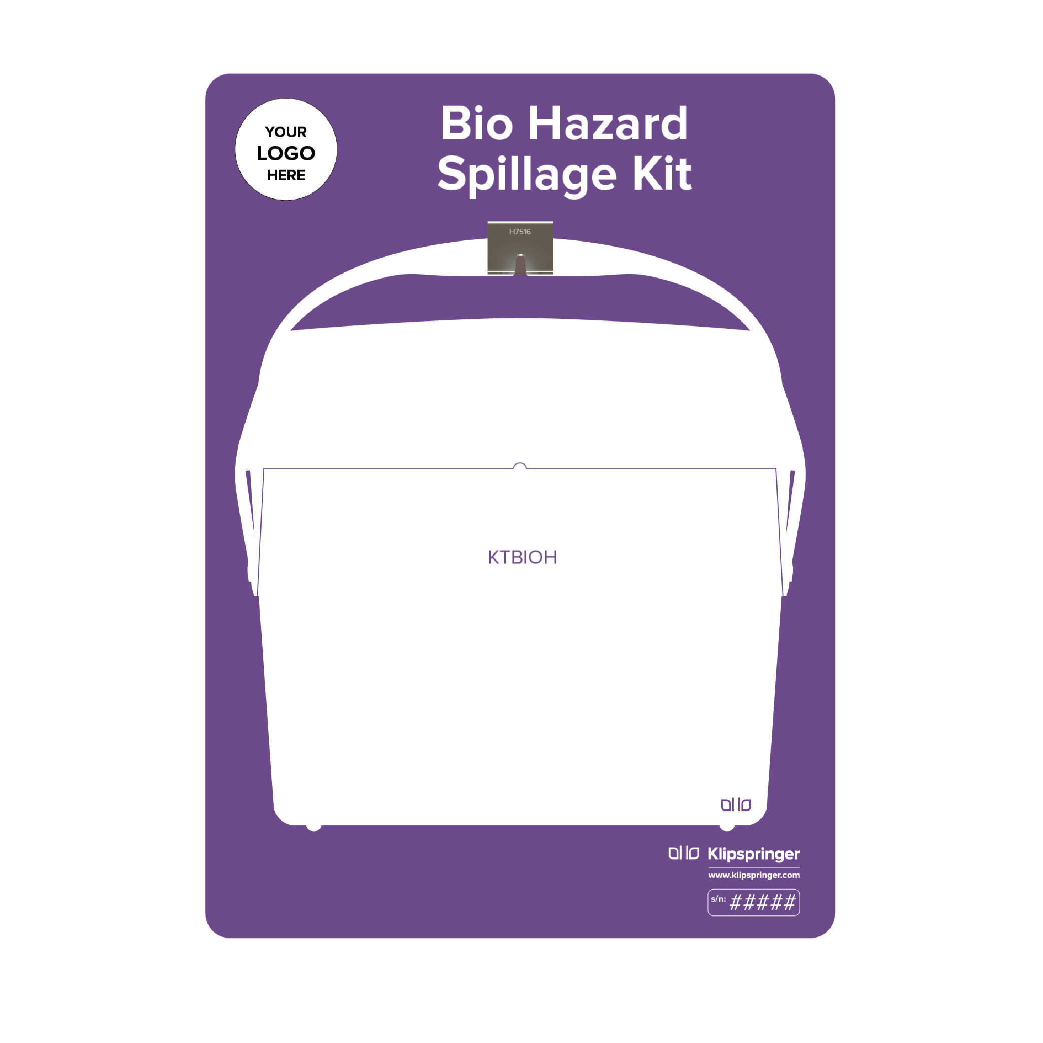 Bio Hazard Spillage Kit Shadow Board, Purple