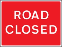 Road closed fold up 1050x750mm sign