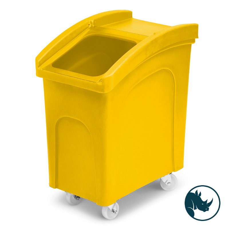 Ingredient dispensing truck - 90 ltr, clear polycarbonate dispensing lid, yellow
