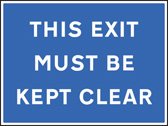 This exit must be kept clear