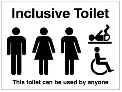 Inclusive toilet This toilet can be used by anyone   Size: E (20