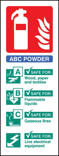 Dry powder identification 75x200mm adhesive backed