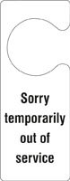 Sorry Temporarily out of service - door hanger