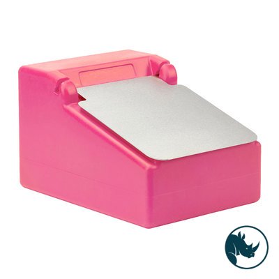 Ingredient dispensing bin - 8 ltr, stainless steel dispensing lid, pink