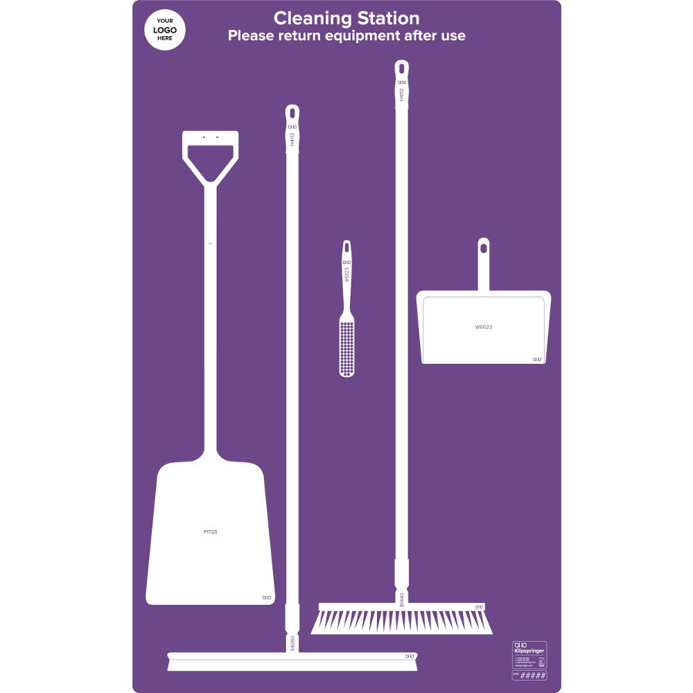Floor Cleaning Station with Squeegee- Purple