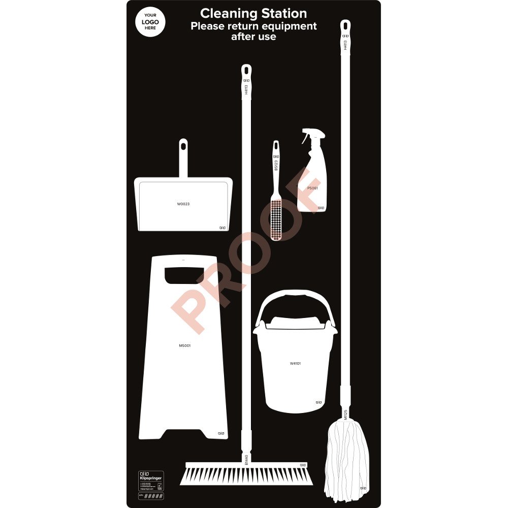 Floor Mopping Station (with utensils) - Black