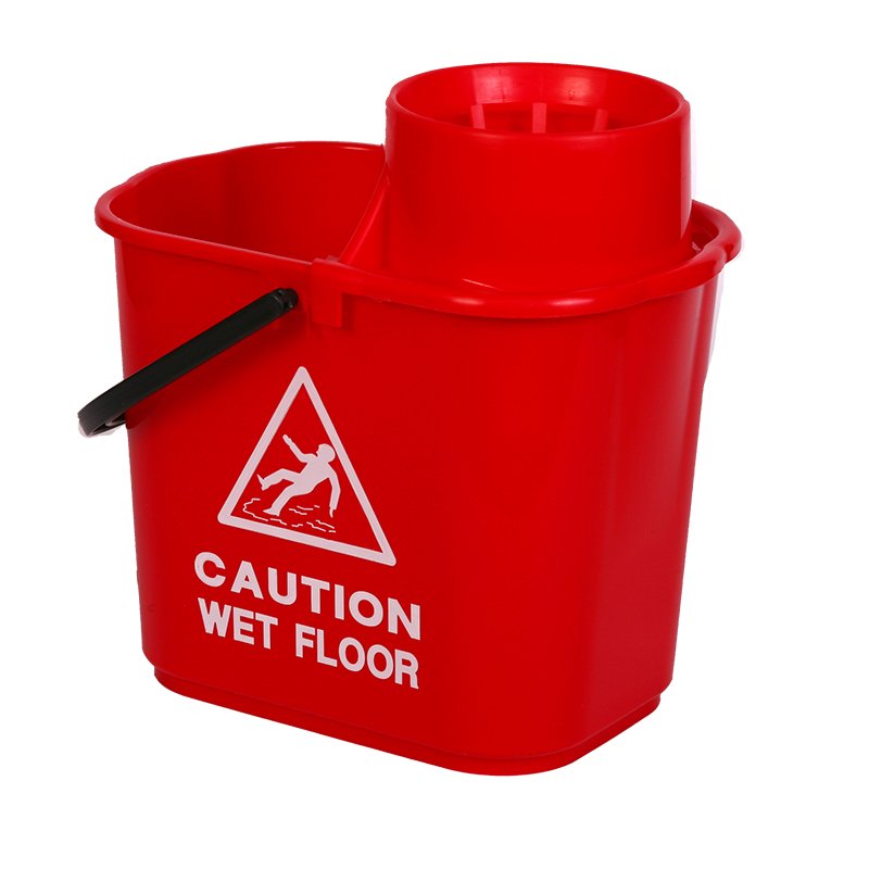 Professional Socket Mop Bucket And Sieve - 14 Ltr, Red