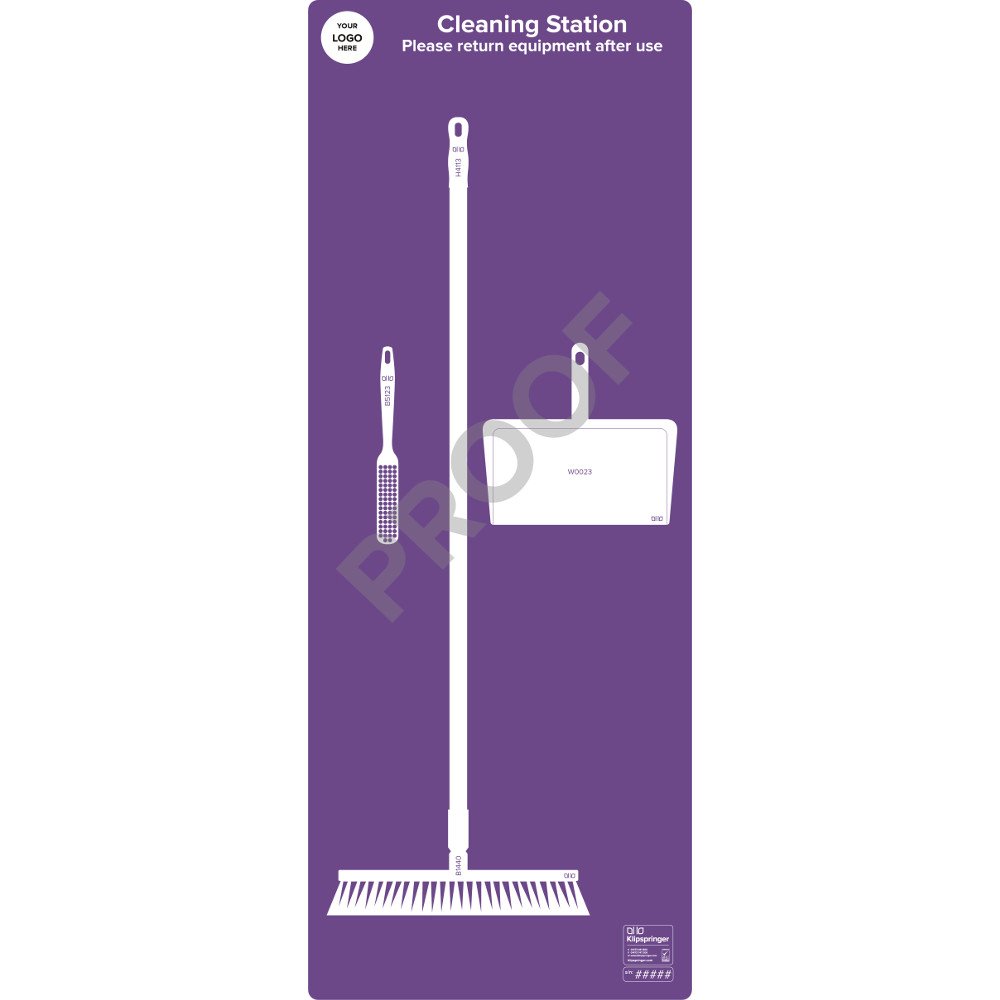 Floor Sweeping Station (with utensils) - Purple