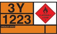 Hazchem placard - kerosene self adhesive