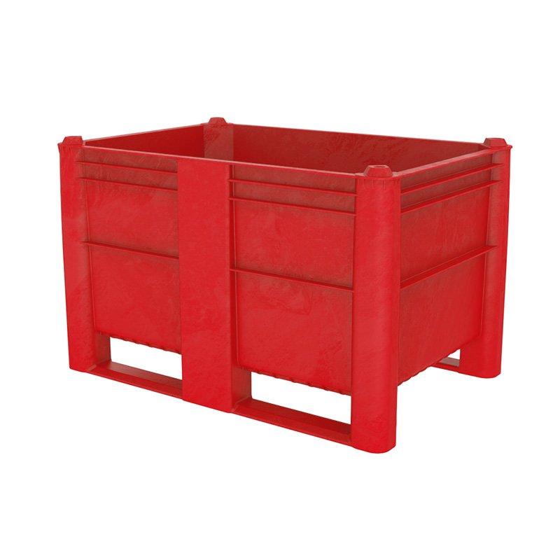 Box Pallet - 500ltr, HDPE, Red, Solid, 1200x800x740