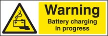 Warning battery charging in progress