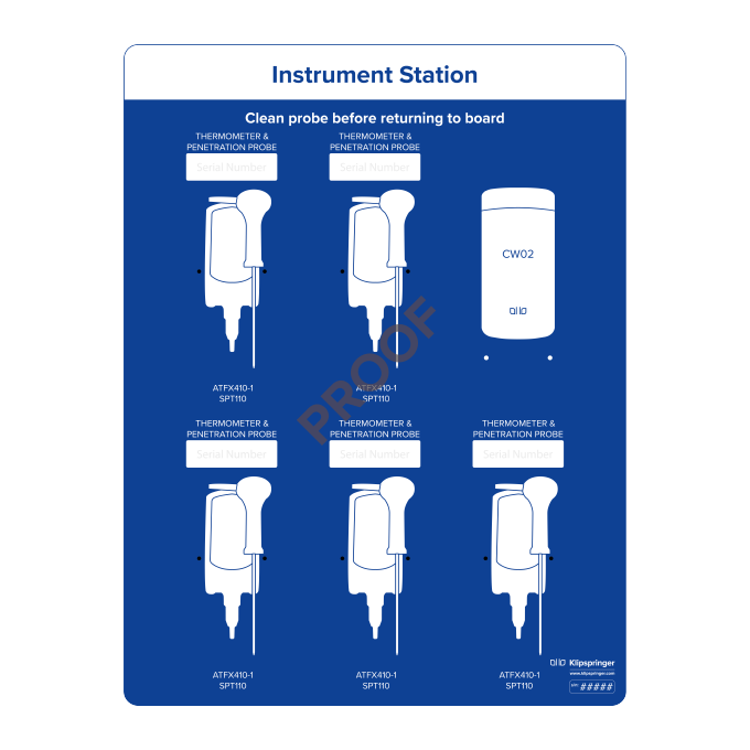 Instrument station for 5x instruments & 1x wipes