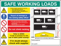 SWL pallet racking sign 5mm foamex 600x450mm