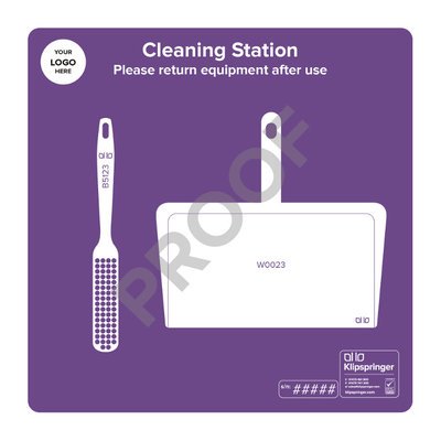 Cleaning Station with Dustpan and Brush- Purple