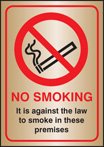 No smoking it is against the law A5 brass