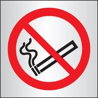 No smoking 140x140mm aluminium